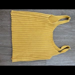 Yellow ribbed tank top